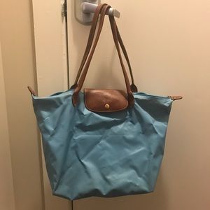 Large Light Blue Longchamp Tote